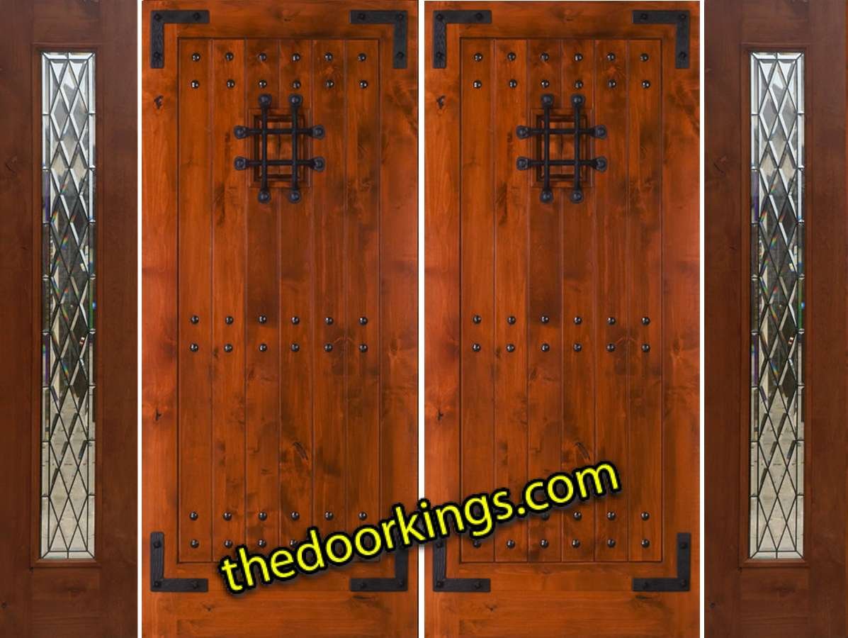 sw70 knotty alder double door with chateau sidelites